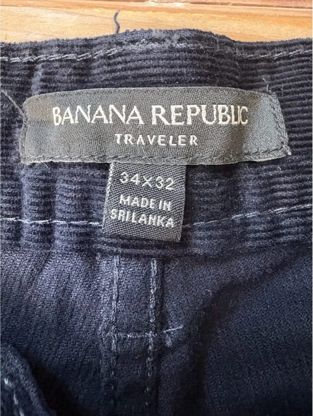 Banana Republic Traveler Men's Navy Corduroy Slim Fit Pants 34x32